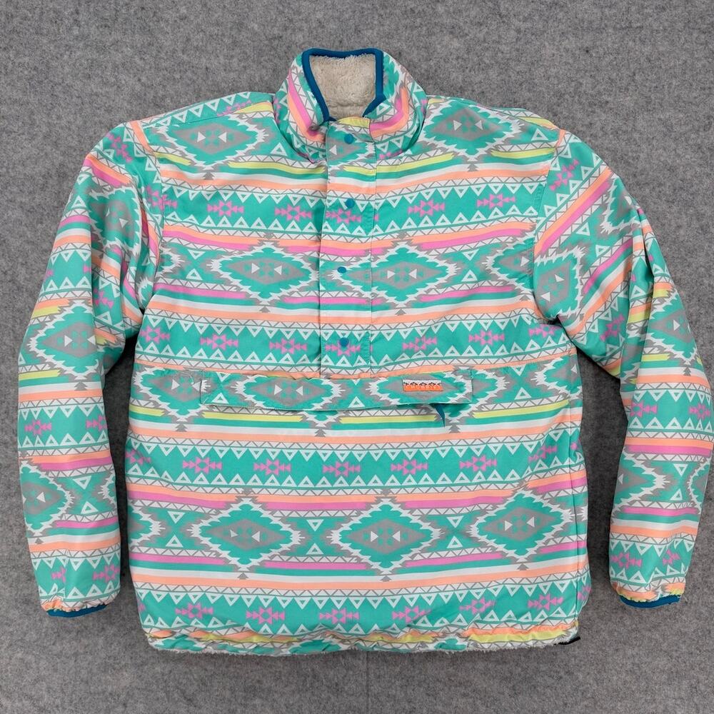 Chubbies Matterhorn Reversible Polar Fleece Pullover Jacket Men's Size Medium